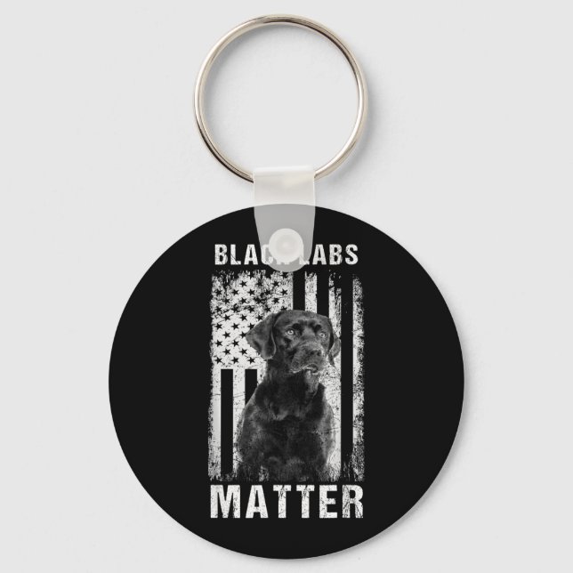 Porte-clés Labrador Retriever Labs noirs (Recto)