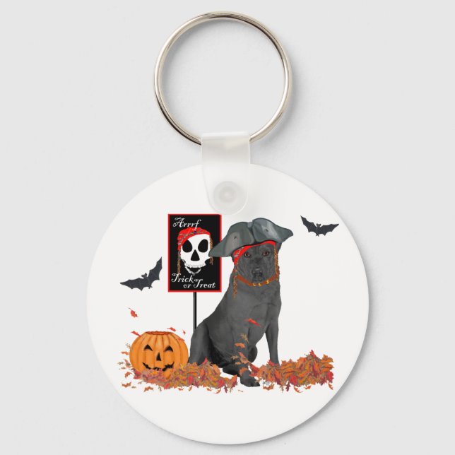 Porte-clés Labrador Retriever noir pirate (Recto)