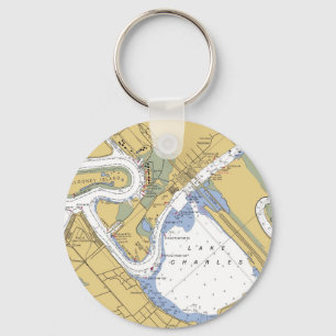 Porte-clés Lac Charles, Louisiane Clés du graphique du port n