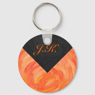 Porte-clés Lac Fire Orange et Monogramme noir