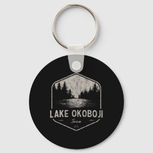 Porte-clés Lac Okoboji Iowa Extérieur Vintage