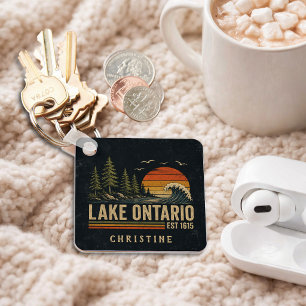 Porte-clés Lac Ontario Vintage Grands Lacs Vie Lacustre