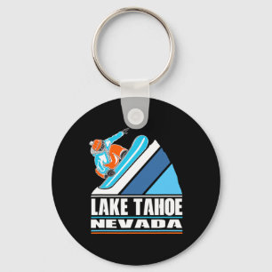 Porte-clés Lac Tahoe Nevada - Snowboardeur Vintage