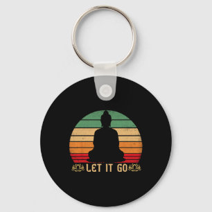 Porte-clés Lâchez prise Bouddha Méditation Vintage Zen Bouddh