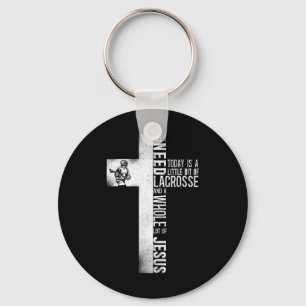 Porte-clés Lacrosse Lax Cross Faith Christian Tout ce dont j'