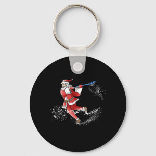 Porte-clés Lacrosse Père Noël Cool de Noël Lax Sport laide X-