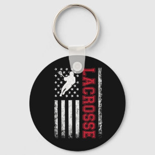 Porte-clés Lacrosse Usa Drapeau Lax Chemise Hommes Femmes Gar