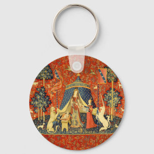 Porte-clés Lady et l'art de la Tapisserie médiévale Unicorn