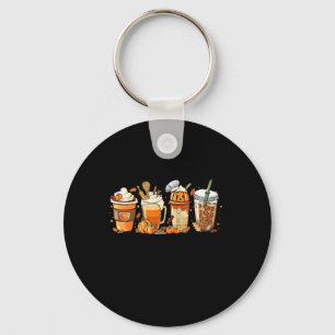 Porte-clés Lady Happy Fall Café Citrouille Latte Thanksgiving