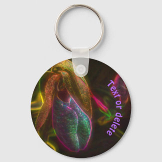 Porte-clés Lady Slipper Abstrait Art Flower Personnalisé