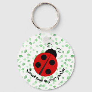 Porte-clés LadyBug and Leaves Design Keychain