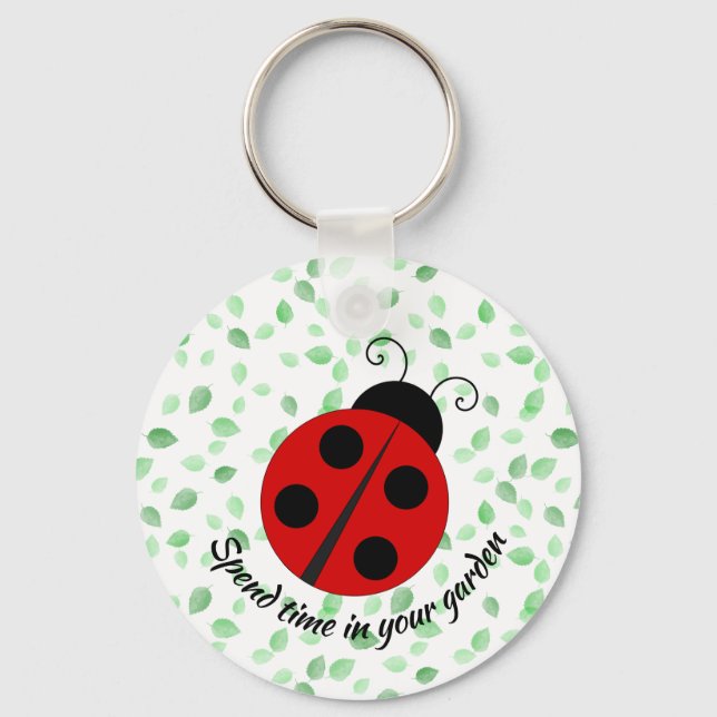 Porte-clés LadyBug and Leaves Design Keychain (Recto)