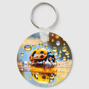 Porte-clés Ladybug sous la pluie