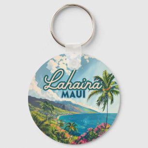 Porte-clés Lahaina Maui Hawaii Beach Coast Retro