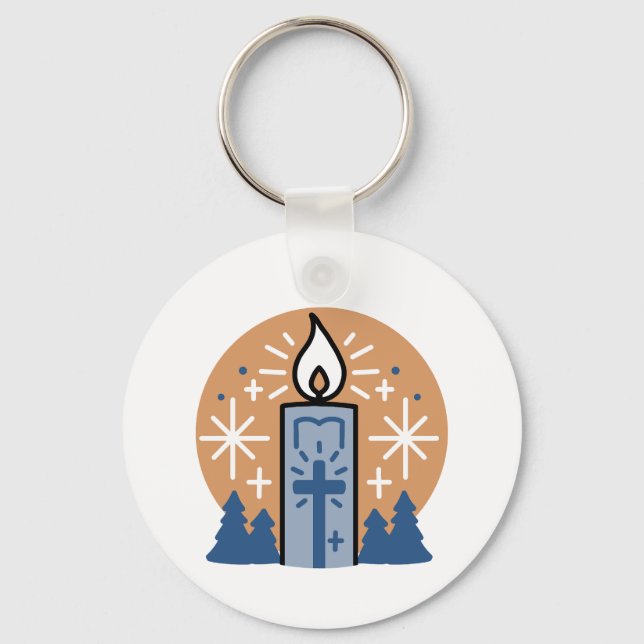 Porte-clés Laisser la foi briller : Thème hiver (Recto)
