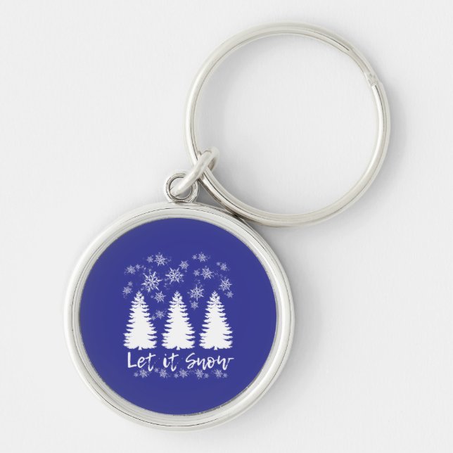 Porte-clés Laisser l'impression de toile étirée à la neige (Devant)