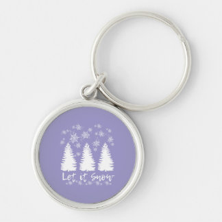 Porte-clés Laisser l'impression de toile étirée à la neige