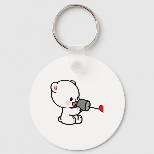 Porte-clés Lait Mocha Couple Valentine Design 1 (Recto)