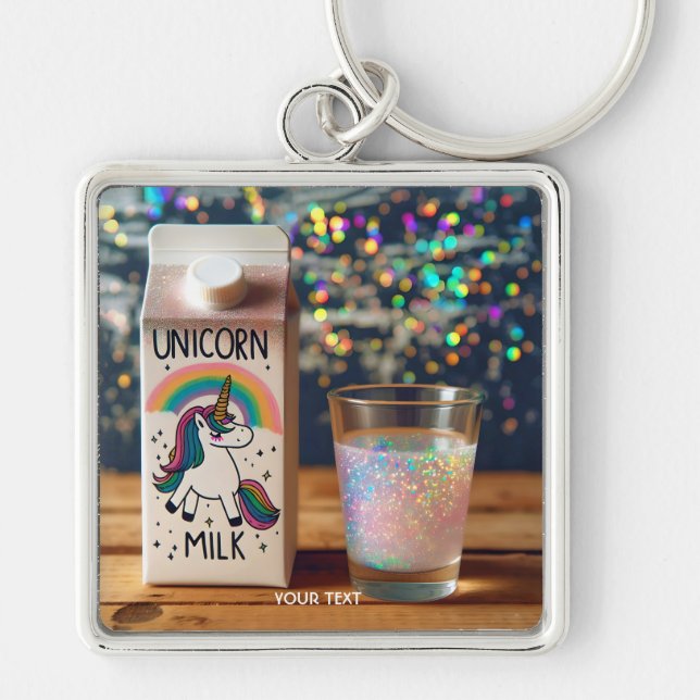 Porte-clés Lait mou Imaginaire Unicorne arc-en-ciel (Devant)