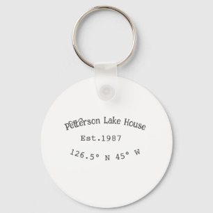 Porte-clés Lake house et. Date année coordonnées personnalisé