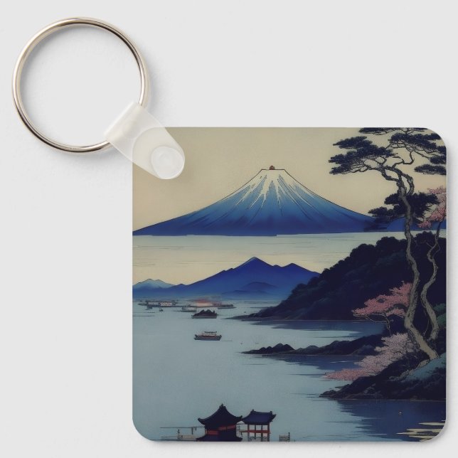 Porte-clés Lake, Pine and Mountain - Japan (Recto)