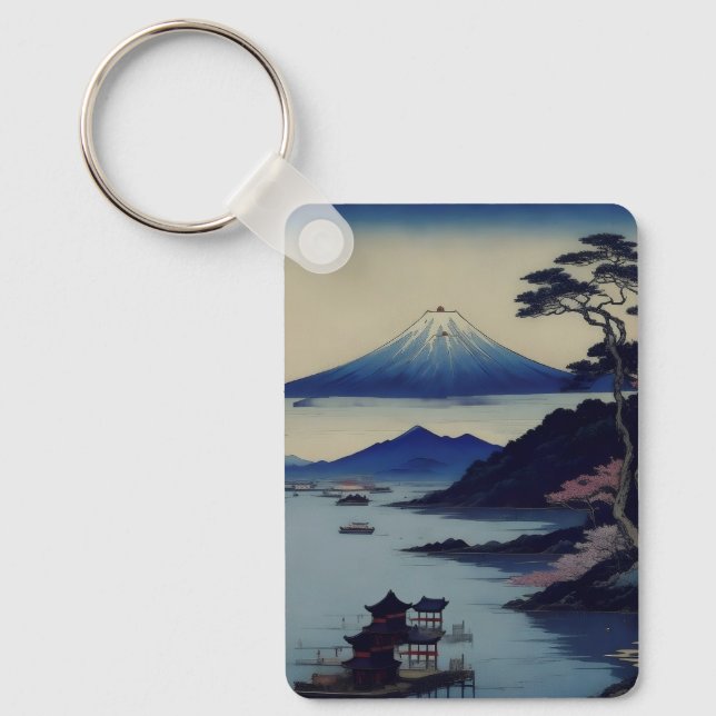 Porte-clés Lake, Pine and Mountain - Japan (Recto)