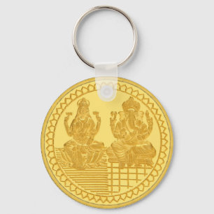 PORTE-CLÉS LAKSHMI AND GANESH GOLD COIN DESIGN