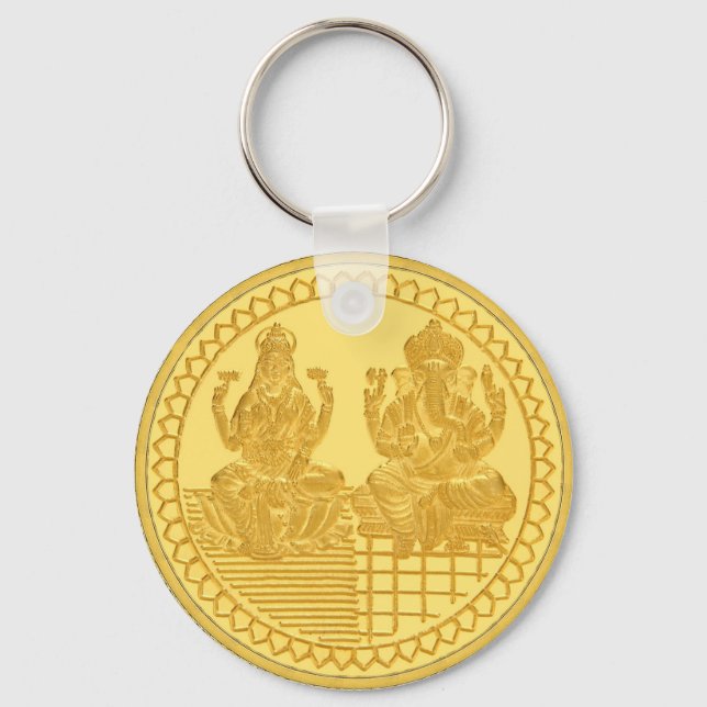 PORTE-CLÉS LAKSHMI AND GANESH GOLD COIN DESIGN (Recto)