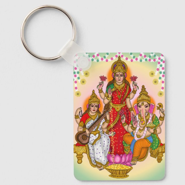 Porte-clés Lakshmi Saraswati Ganesha (Recto)