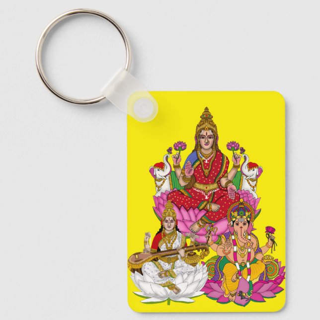 Porte-clés Lakshmi Saraswati Ganesha Keychain (Recto)