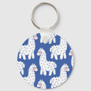 Porte-clés Lama alpaca, motif vintage