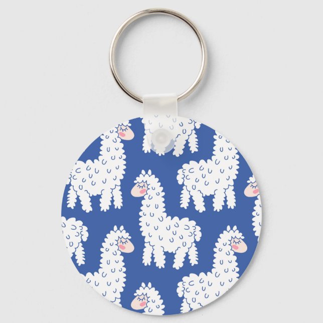 Porte-clés Lama alpaca, motif vintage (Recto)