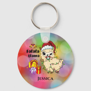 Porte-clés lama de Noël