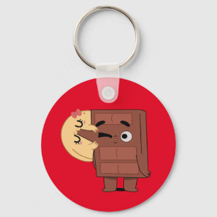 Porte-clés L'amour dans chaque bouchée drôle mignon Couple Co