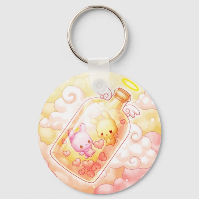 Porte-clés L'amour dans un Porte - clé de bouteille (Recto)