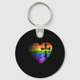 Porte-clés L'Amour de Jésus Heart LGBT Love Jesus Christ