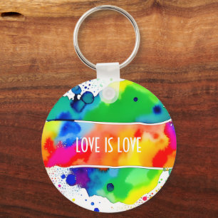 Porte-clés L'amour est amour LGBT Pride Rainbow Custom