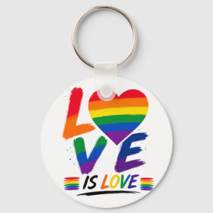 Porte-clés L'amour est l'amour – Conception de pinceau Rainbo