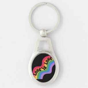 Porte-clés L'amour est l'amour. Fierté LGBT+. Arc-en-ciel. Po