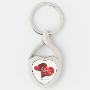 Porte-clés L'amour est porte - clé rouge aimable de coeurs