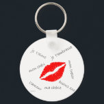 Porte-clés L'amour Keychain<br><div class="desc">If French is the language of love,  then this romantic design with a big,  red,  kiss will really spell it out.</div>