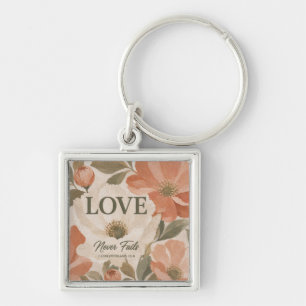 Porte-clés L'AMOUR NE MANQUE JAMAIS Cadeau de mariage chrét