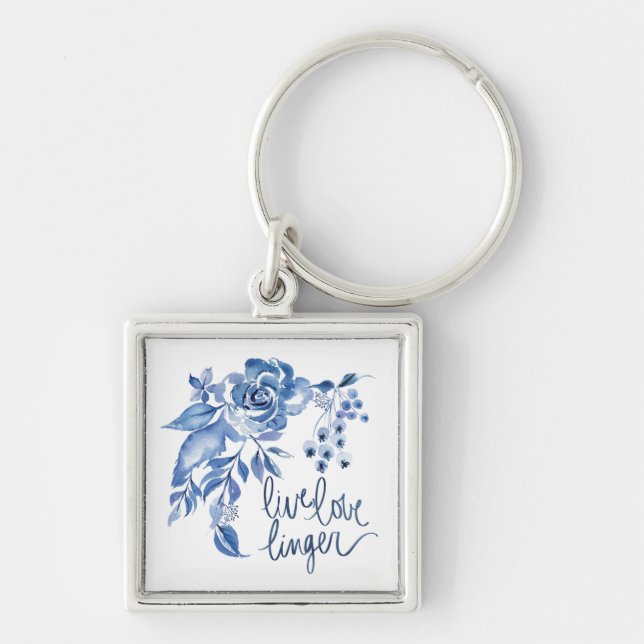 Porte-clés L'amour vivant s'attardent rose de bleu de | (Devant)