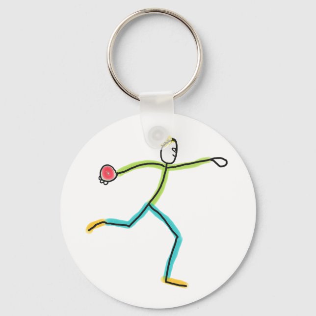 Porte-clés Lanceur de disque Stickman (Recto)