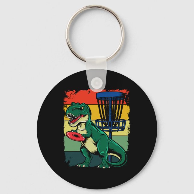 Porte-clés Lanceur Récréatif de Dinosaure T Rex Frisbee Dino  (Recto)