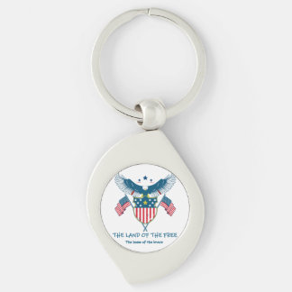 Porte-clés Land of the Free Eagle Metal Keychain