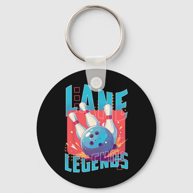 Porte-clés Lane Legends Bowling Sports Design (Recto)