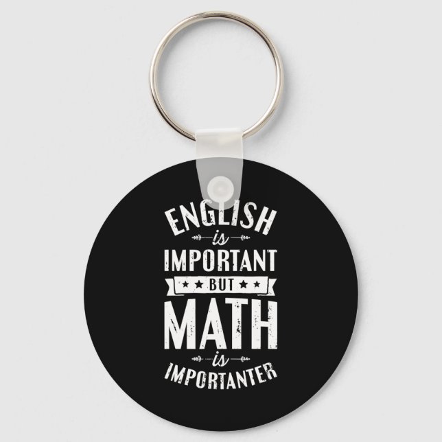 Porte-clés L'anglais est important mais les maths sont plus i (Recto)