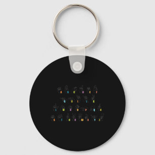Porte-clés Langue des signes Alphabet Design Sensibilisation