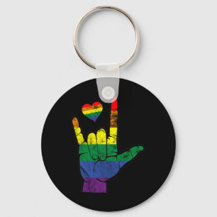 Porte-clés Langues des signes gay pride ASL LGBT Sensibilisat